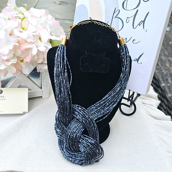 Necklace Bohemian Blue Beaded Necklace Elegant Wear Resortwear Business Casual - Picture 10 of 11